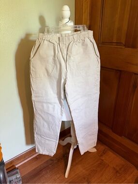 Casual Elastic-Waist women’s pull on Pants - Cream